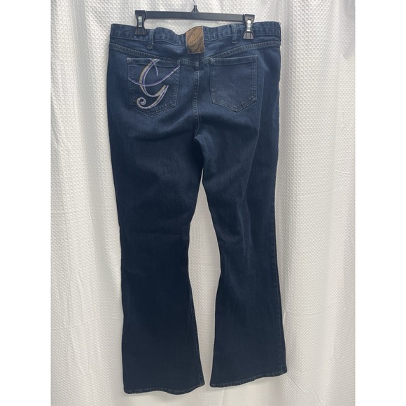 G-Unit Juniors Dark Wash Embroidered G Y2K Bootcut Jeans Size 15 Hip Hop - Picture 4 of 8